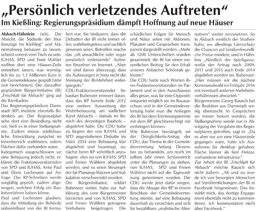 Dieser Artikel erschien in der Ausgabe 1 / 2015 der wchentlich erscheinenden Zeitung 